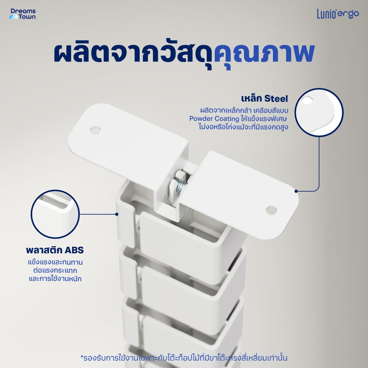 รางเก็บสายไฟ LUNIO ERGO CYMAG CABLE MANAGEMENT SPINE WHITE สีขาว_1
